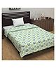 Divine Casa 100% Cotton Single Bed All Season Reversible AC Dohar Floral Print - Tree Green
