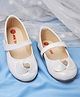 Mine Sole Gloss Finished Bow Embellished Bellies - White