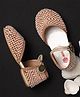 Mine Sole Stones & Pearls Embellished Shimmer Bellies - Rose Golden