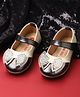 Mine Sole Stone Embellished Bow Detailed Bellies - Black & White
