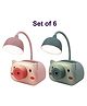 Asera Piggy Theme LED Lamp For Study With Mobile Holder and Sharpener - 6 Pcs Multicolor