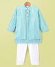 Babyhug Full Sleeves Solid Kurta Pyjama Set with Sherwani Embroidered Jacket  - Mint Green