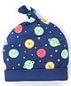 Babyhug 100% Cotton Knit Cap Sun Print - Navy Blue