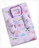 Babyhug Cotton Bedding Set Whale Print - Lilac| New Born Gifting Option| For Boys and Girls| Pillow and Bolsters| Light Weight and Travel Friendly| Baby Safe Material| Delicate on Baby's skin| Versatile Use| Use on Floor Cribs Cots or Cradle| Soft an