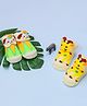 Yellow Bee Pack Of 2 Giraffe & Puppy Designed Anti Skid Socks - Green & Yellow