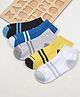 Footprints Pack Of 5 Pair Organic Cotton And Bamboo  Striped Detailed Sports Socks -  White Blue & Black