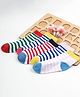 Footprints Pack Of 5 Pair Striped Designed Organic Cotton & Bamboo Socks - White & Blue