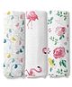 haus & kinder Nature Nexus Collection 100% Cotton Muslin Swaddle Pack Of 3 - Multicolor