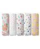 haus & kinder Eleflora Collection 100% Cotton Muslin Swaddle Pack Of  5 - Multicolor