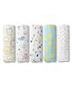 haus & kinder Dream Safari Collection 100% Cotton Muslin Swaddle Pack Of  5 - Multicolor