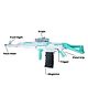 Sanjary Burst Gun Toy For Kids Automatic Gun Toy Assault Rifle M416 Model With See Through Scope (Color & Design May Vary)