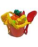 Sanjary Sand Game Castle Building Plastic Beach Toy Set for Kids Summer Fun Creative Activity Playset & Gardening Tool with Fishes Duck & Bucket- Multicolor