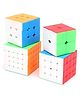 Sanjary 2x2 3x3 4x4 & 5x5 Cube Stickerless Combo of 4 Speed cube Magic Puzzle - multicolour