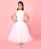 Aarika Sleeveless Bow Embellished Accordion Pleated Bodice Detailed Fit & Flare Gown - Pink