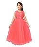 Aarika Sleeveless Floral Embroidered & Applique Embellished Fit & Flare Gown - Red