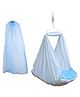 Beetot Baby Cradle for Newborns with Ultra Soft Cotton Fabric & Removable Separate Bed Spring Jhula - Blue