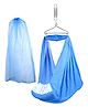 Beetot Baby Cradle for Newborns with Ultra Soft Cotton Fabric & Removable Separate Bed Spring Jhula - Blue
