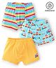 Babyhug 100% Cotton Antibacterial Trunks Pack of 3 - Yellow & Blue