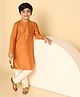 KISAH Full Sleeves Solid Kurta &  Pyjama - Mustard Yellow