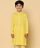 KISAH Full Sleeves All Over Striped Pattern Designed Kurta - Yellow