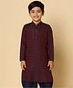 KISAH Cotton Silk Full Sleeves Paisley Printed Kurta - Purple & Maroon