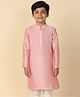 KISAH Full Sleeves Solid Kurta - Pink