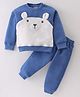 Little Kangaroos Full Sleeves Winter Wear Suits Bear Applique - Blue