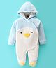 Little Kangaroos Winter Wear Romper With Penguin Applique - Navy Blue