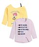 Nottie Planet Pack Of 2 Full Sleeve Cat & Dancing Girl Printed Tops - Yellow & Pink