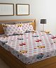 FABINALIV 300 TC Cotton Blend King Size Double Bedsheet with 2 Pillow Covers Cartoon Print - Multicolor
