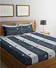 FABINALIV Multicolor Striped 300 TC Cotton Blend King Size Double Bedsheet with 2 Pillow Covers