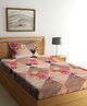 FABINALIV Multicolor Floral 300 TC Cotton Blend Single Bedsheet with Pillow Cover