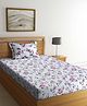 FABINALIV Multicolor Floral 300 TC Cotton Blend Single Bedsheet with Pillow Cover