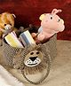 FABINALIV Kids Brown Cartoon Design Multipurpose Foldable Organiser with straps