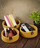 FABINALIV Set of 3  Mustard Solid Multipurpose Organisers