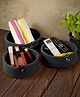 FABINALIV Set of 3  Black Solid Multipurpose Organisers