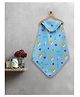 FABINALIV Infant Blue Cartoon Print Cotton Hooded Bath Towel (70X70 cm)