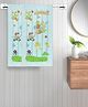 FABINALIV Set of 2 Blue Cartoon Print Cotton Kids Bath Towels (110X60 cm)