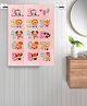 FABINALIV Set of 2 Pink Cartoon Print Cotton Kids Bath Towels (110X60 cm)