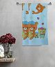 FABINALIV Set of 2 Blue Cartoon Print Cotton Kids Bath Towels (110X56 cm)