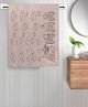 FABINALIV Set of 3 Beige Cartoon Print Cotton Kids Bath Towels (110X56 cm)