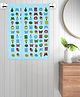 FABINALIV Set of 2 Blue Cartoon Print Cotton Kids Bath Towels (110X56 cm)