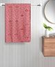 FABINALIV Set of 2 Peach Geometric Cotton Kids Bath Towels (110X60 cm)