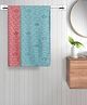FABINALIV Set of 2 Multicolor Geometric Cotton Kids Bath Towels (110X60 cm)