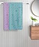 FABINALIV Set of 2 Multicolor Geometric Cotton Kids Bath Towels (110X60 cm)