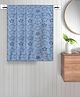 FABINALIV Set of 3 Blue Geometric Cotton Kids Bath Towels (110X60 cm)