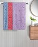 FABINALIV Set of 3 Multicolor Geometric Cotton Kids Bath Towels (110X60 cm)