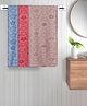 FABINALIV Set of 3 Multicolor Geometric Cotton Kids Bath Towels (110X60 cm)