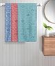 FABINALIV Set of 3 Multicolor Geometric Cotton Kids Bath Towels (110X60 cm)