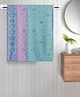 FABINALIV Set of 3 Multicolor Geometric Cotton Kids Bath Towels (110X60 cm)
